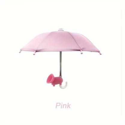 Mini Umbrella for Smart Phone with Suction Cup Holder, Outdoor Anti-Glare Sunshade Cover, Anti-Reflective Screen Protector
