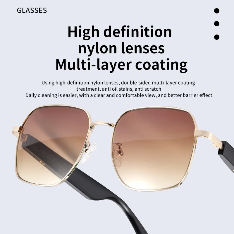 New Smart Glasses Classic Multi-Color Wireless Audio 5.1 Bluetooth Touch Hands-Free Calling Voice Assistant Smart Sunglasses