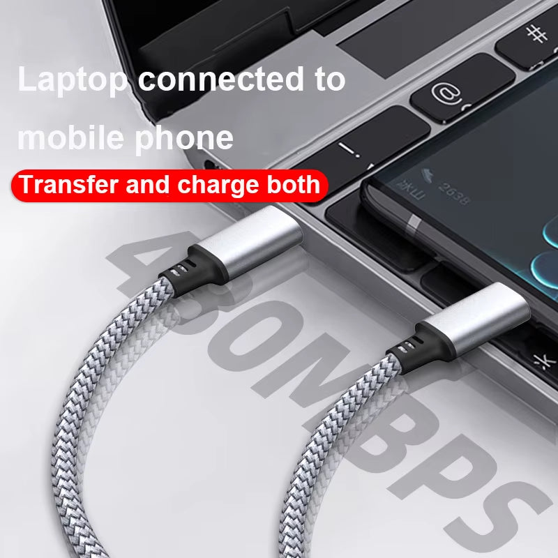 Type C to Type C 60W Fast Charger Cable 1M 2M 3M 5M 8M PD Extension Data Cable for Iphone 15 Macbook Xiaomi Samsung Camera