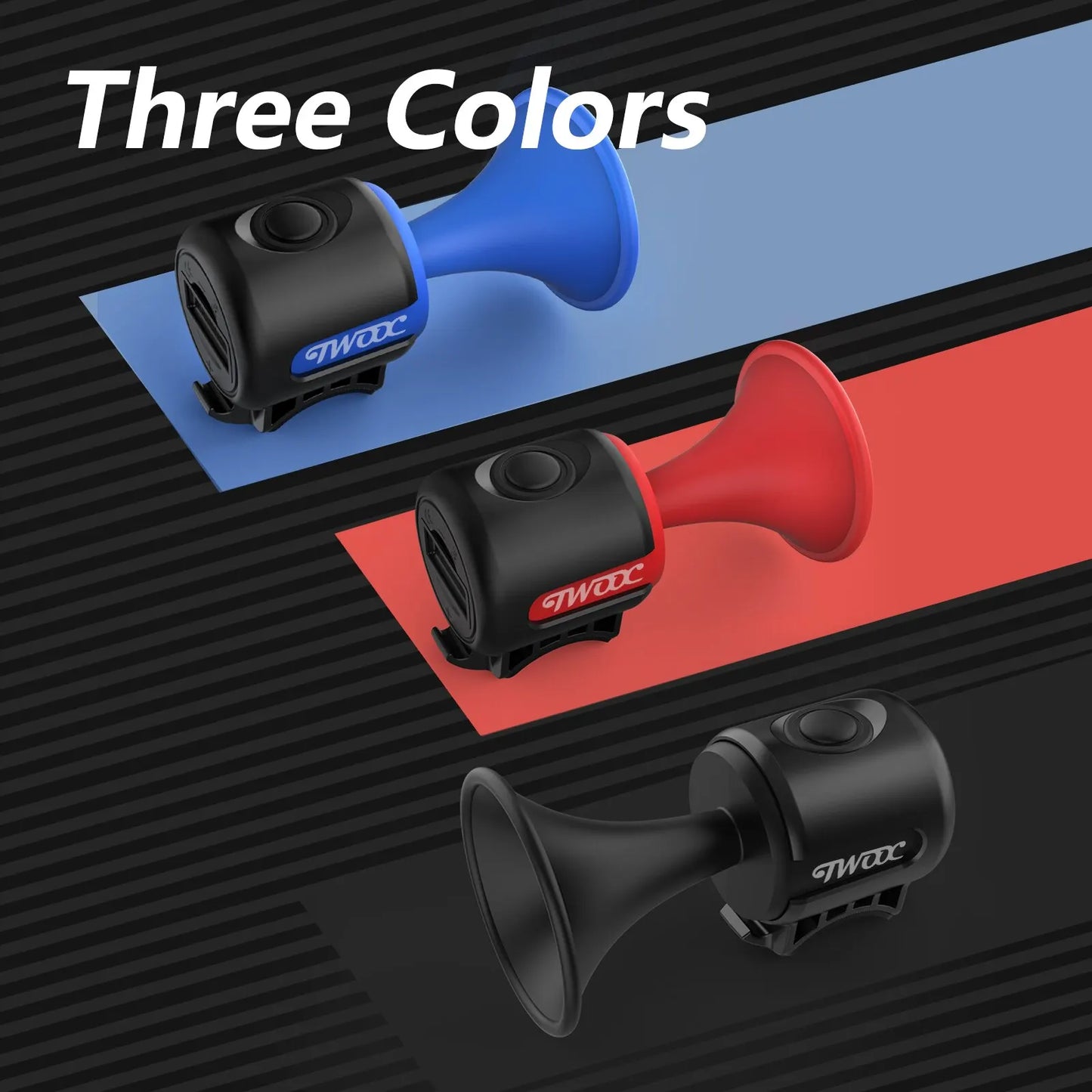 TWOOC Bicycle Electronic Horn Loud Warning Sound CR2032 Battery 120Db IPX4 Waterproof Suitable for Road and Mountain Bike